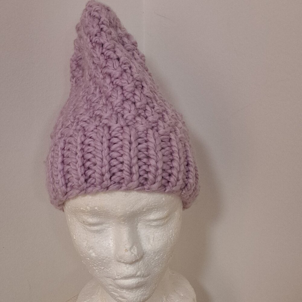 Hand-Crocheted Light Lilac Slouch Hat